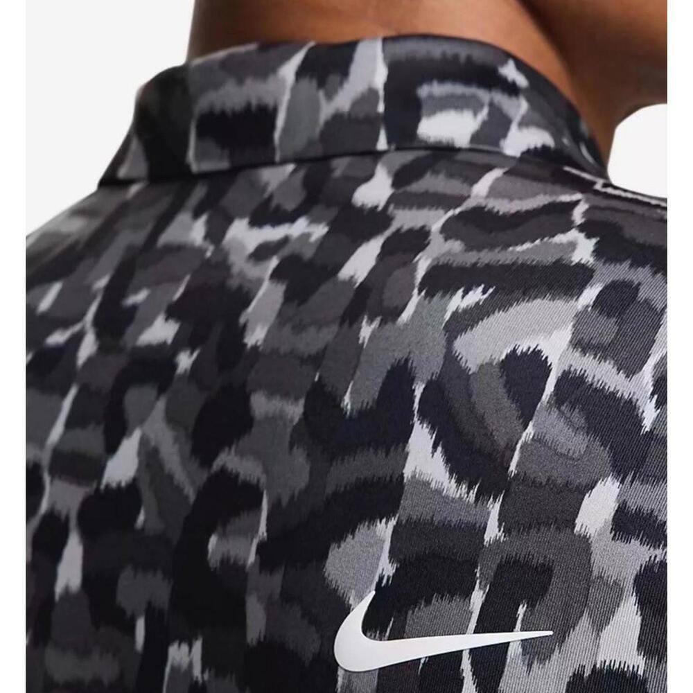 Nike Tour Dri-FIT Rake Lines All Over Print Golf Polo Grey White Sz S FD5939-077 - Picture 5 of 6